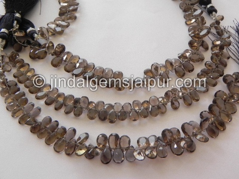 Smokey Cut Pear Beads